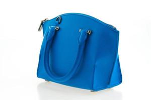 Hermosa elegancia y moda de lujo para mujeres y bolso azul. foto