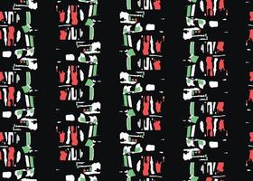 Vector texture background, seamless pattern. Hand drawn, black, red, green, white colors.