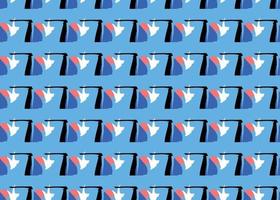 Vector texture background, seamless pattern. Hand drawn, blue, red, white, black colors.