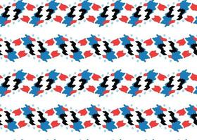Vector texture background, seamless pattern. Hand drawn, blue, red, black, white colors.