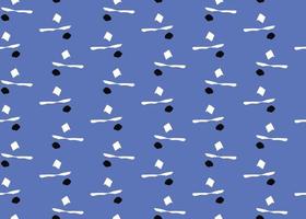 Vector texture background, seamless pattern. Hand drawn, blue, white, black colors.
