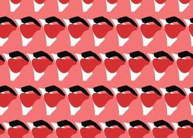 Vector texture background, seamless pattern. Hand drawn, red, black, wihte colors.