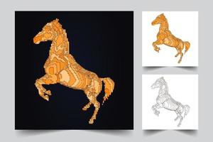 ilustración de voxel de caballo vector