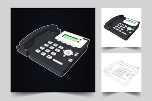 Illustration of old landline vector