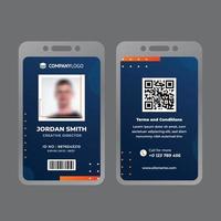 Orange And Blue Marketing Business ID Card vector