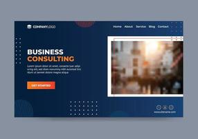Orange And Blue Marketing Web Landing Page vector