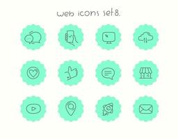 Doodle conjunto de iconos de web de vector