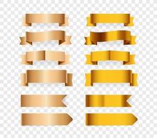 Golden shining banners. Vector elements clipart