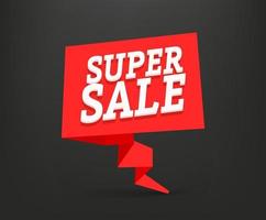 Super sale. 3d style vector banner