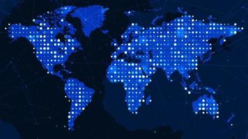 réseau de carte du monde avec fond de points video