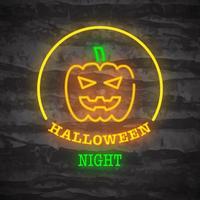 halloween night neon  sign vector