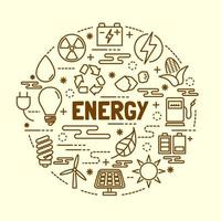 energy minimal thin line icons set vector