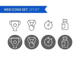 Sport thin line icons vector set