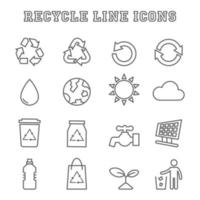 recycle line icons vector