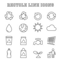 recycle line icons vector