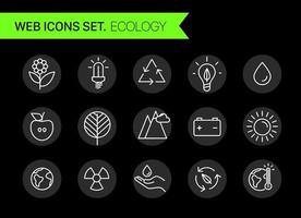 Trendy icons vector clipart. Ecology