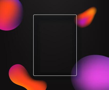 Abstract vector background with white frame. Landing page template