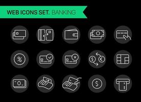 Trendy icons vector clipart. Banking