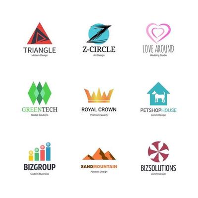 abstract logo design set