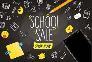 School sale vector concept with lettering inscription