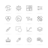 photo editor tool vector line icons