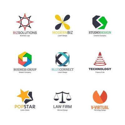 abstract logo design set