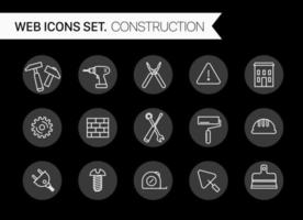 Trendy icons vector clipart. Construction