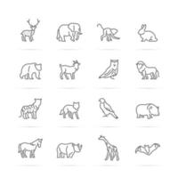 animal vector line icons