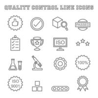 iconos de línea de control de calidad vector