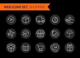 iconos de moda vector clipart. compras