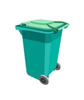 trash can on wheels isolated on white background vector