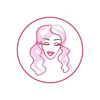 silueta de mujer logo, cabeza, logo de cara aislado. uso para salón de belleza, spa, diseño de cosméticos, etc. vector