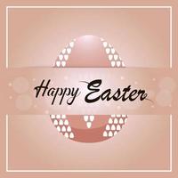 Happy easter day invitation greeting card with colorful and golden easter egg vector