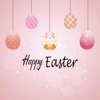 Colorful easter egg with nest on lightbackground vector