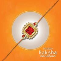 Happy raksha bandhan invitation greeting card with creative element of rakhi vector