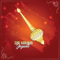 Creative golden hanuman weapon for hanuman jayanti vector