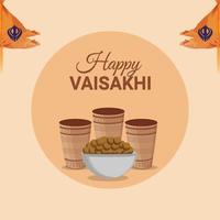 Flat design of vaisakhi celebration vector illustration and background