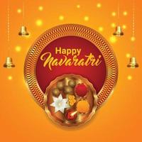 Navratri indian festival celebration background with creative illustration vector