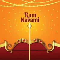 Golden bow with arrow for happy ram navami vector