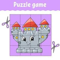 Puzzle game for kids. Education developing worksheet. Learning game for children. Color activity page. For toddler. Riddle for preschool. Isolated vector illustration in cartoon style.