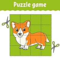 Puzzle game for kids. Education developing worksheet. Learning game for children. Color activity page. For toddler. Riddle for preschool. Isolated vector illustration in cartoon style.