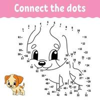 Dot to dot game. Draw a line. For kids. Activity worksheet. Coloring book. With answer. Cartoon character. Vector illustration.