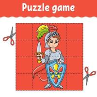 Puzzle game for kids. Education developing worksheet. Learning game for children. Color activity page. For toddler. Riddle for preschool. Isolated vector illustration in cartoon style.