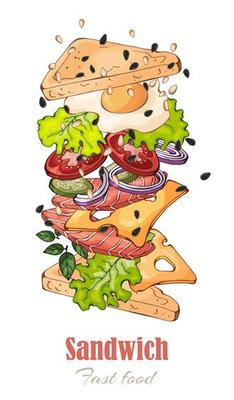 fast food theme sandwich