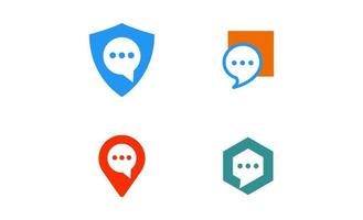 chat logo vector de diseño simple