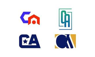 Initial AC, CA, A, C logo template vector illustration