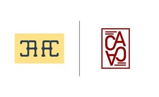 initial AC, CA, A, C logo template vector illustration