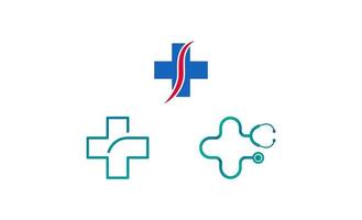 Medical cross health logo template vector