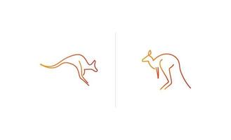 Kangaroo line art logo icon design vector