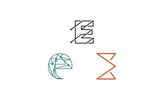 Initial E monoline logo creative design vector